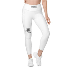 Load image into Gallery viewer, Grecian Pattern White Leggings.
